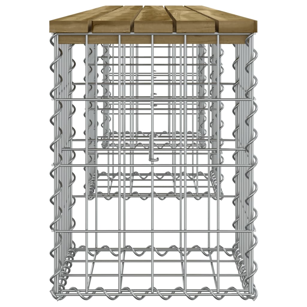 Gartenbank aus Gabionen 203x31x42 cm Kiefernholz Imprägniert - Pazzar.ch