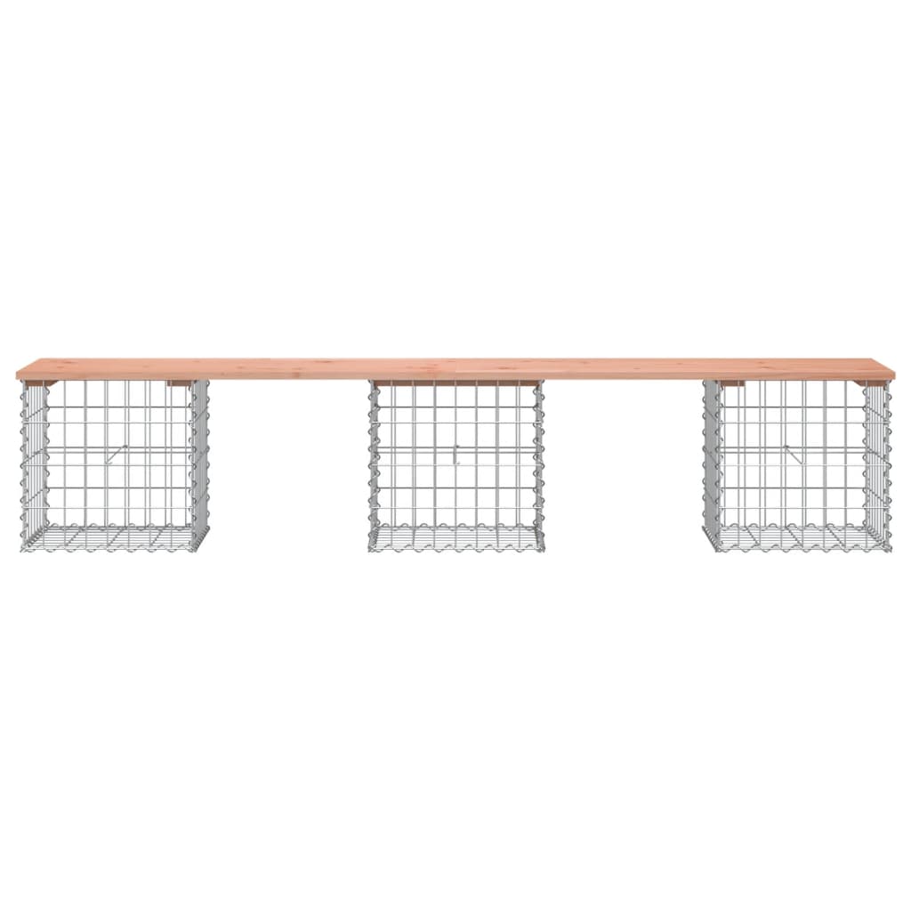 Gartenbank aus Gabionen 203x44x42 cm Massivholz Douglasie - Pazzar.ch