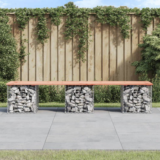 Gartenbank aus Gabionen 203x44x42 cm Massivholz Douglasie - Pazzar.ch