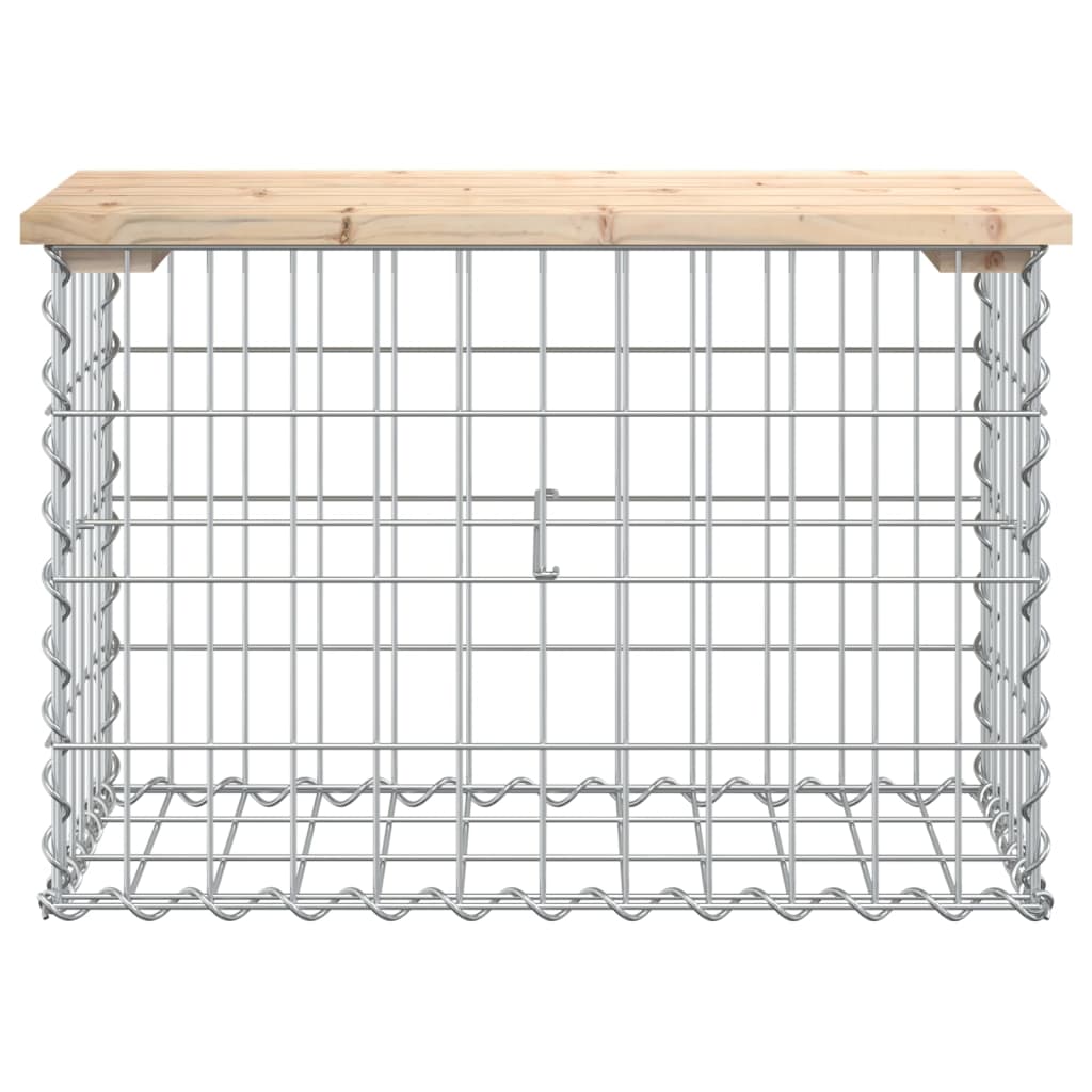 Gartenbank aus Gabionen 63x31,5x42 cm Massivholz Kiefer - Pazzar.ch