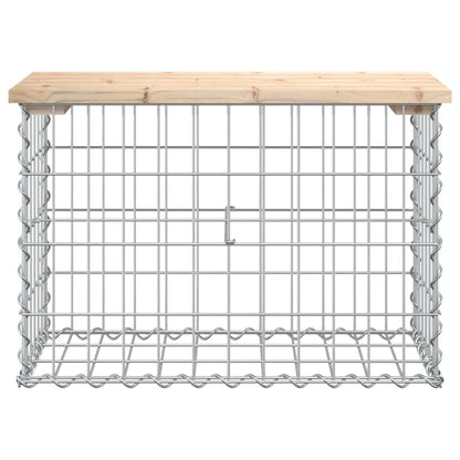 Gartenbank aus Gabionen 63x31,5x42 cm Massivholz Kiefer - Pazzar.ch