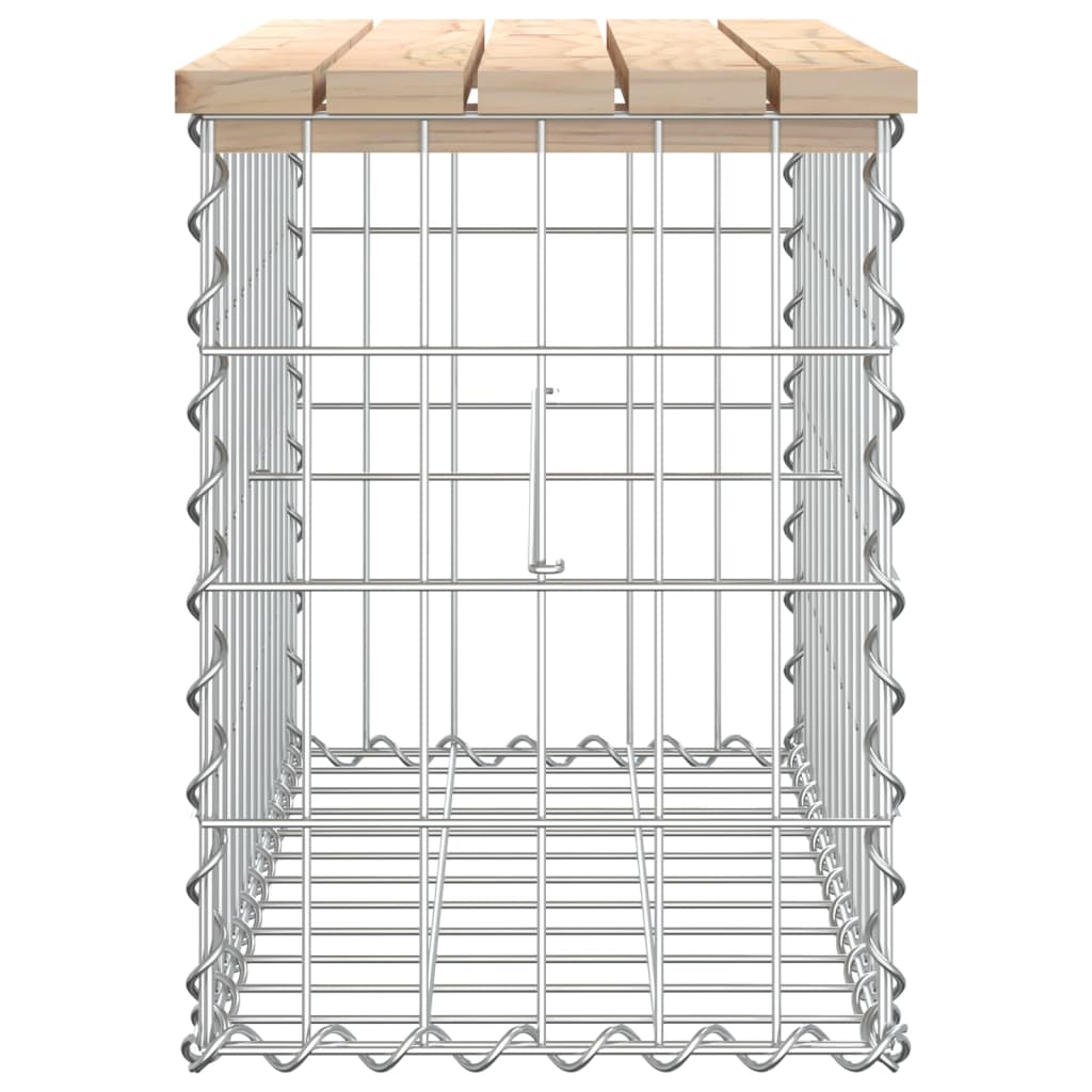 Gartenbank aus Gabionen 63x31,5x42 cm Massivholz Kiefer - Pazzar.ch