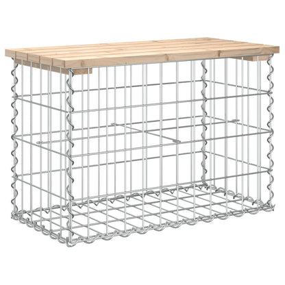 Gartenbank aus Gabionen 63x31,5x42 cm Massivholz Kiefer - Pazzar.ch