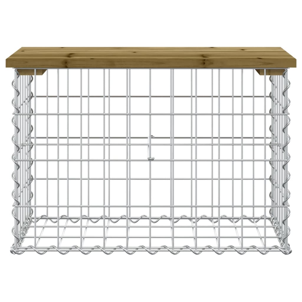 Gartenbank aus Gabionen 63x31,5x42 cm Kiefernholz Imprägniert - Pazzar.ch