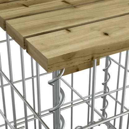 Gartenbank aus Gabionen 63x31,5x42 cm Kiefernholz Imprägniert - Pazzar.ch