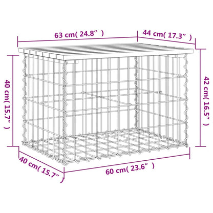 Gartenbank aus Gabionen 63x44x42 cm Massivholz Douglasie - Pazzar.ch