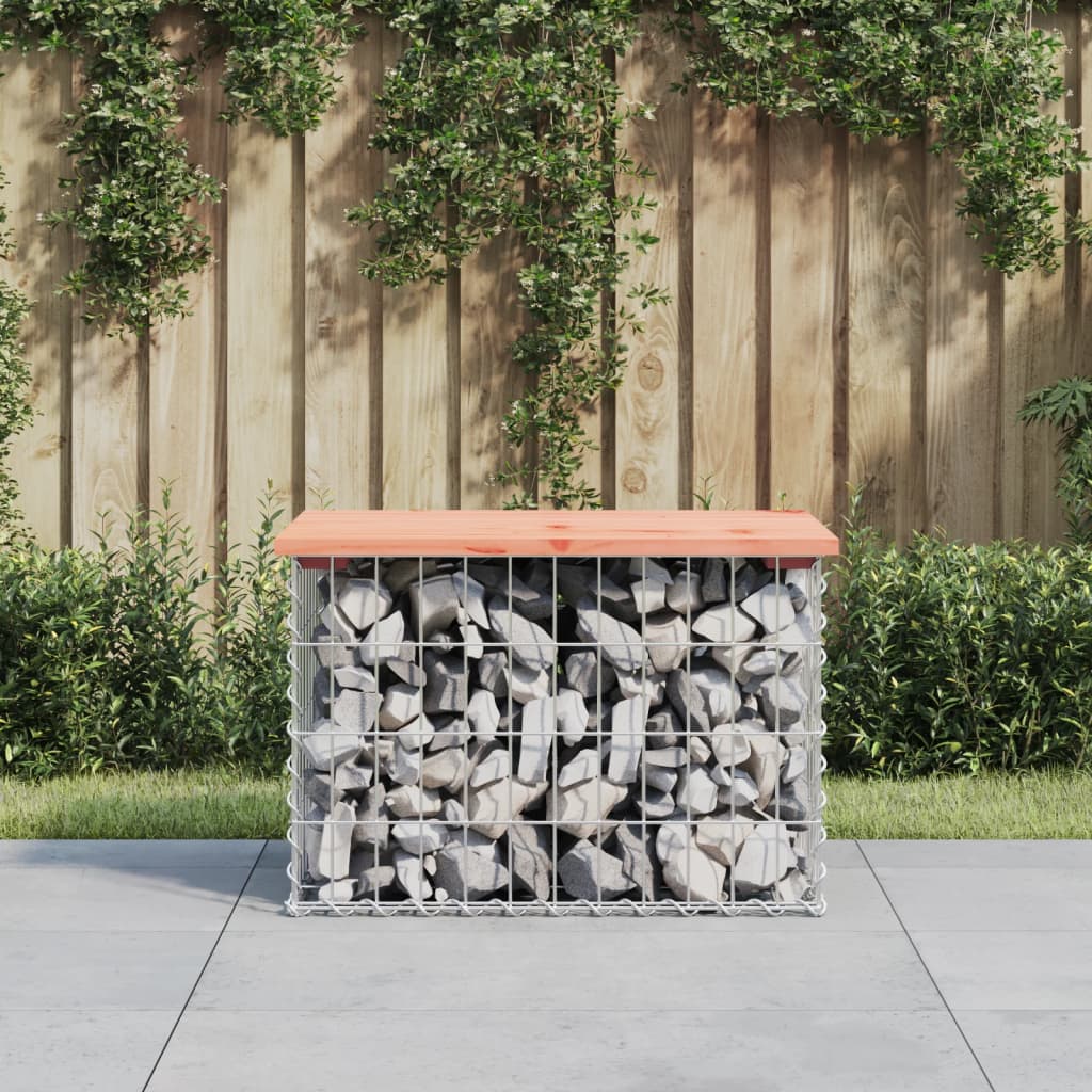 Gartenbank aus Gabionen 63x44x42 cm Massivholz Douglasie - Pazzar.ch