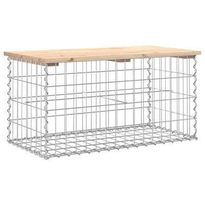 Gartenbank aus Gabionen 83x44x42 cm Massivholz Kiefer - Pazzar.ch