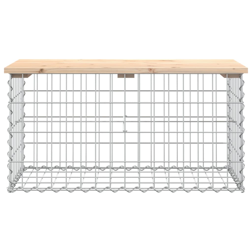 Gartenbank aus Gabionen 83x44x42 cm Massivholz Kiefer - Pazzar.ch