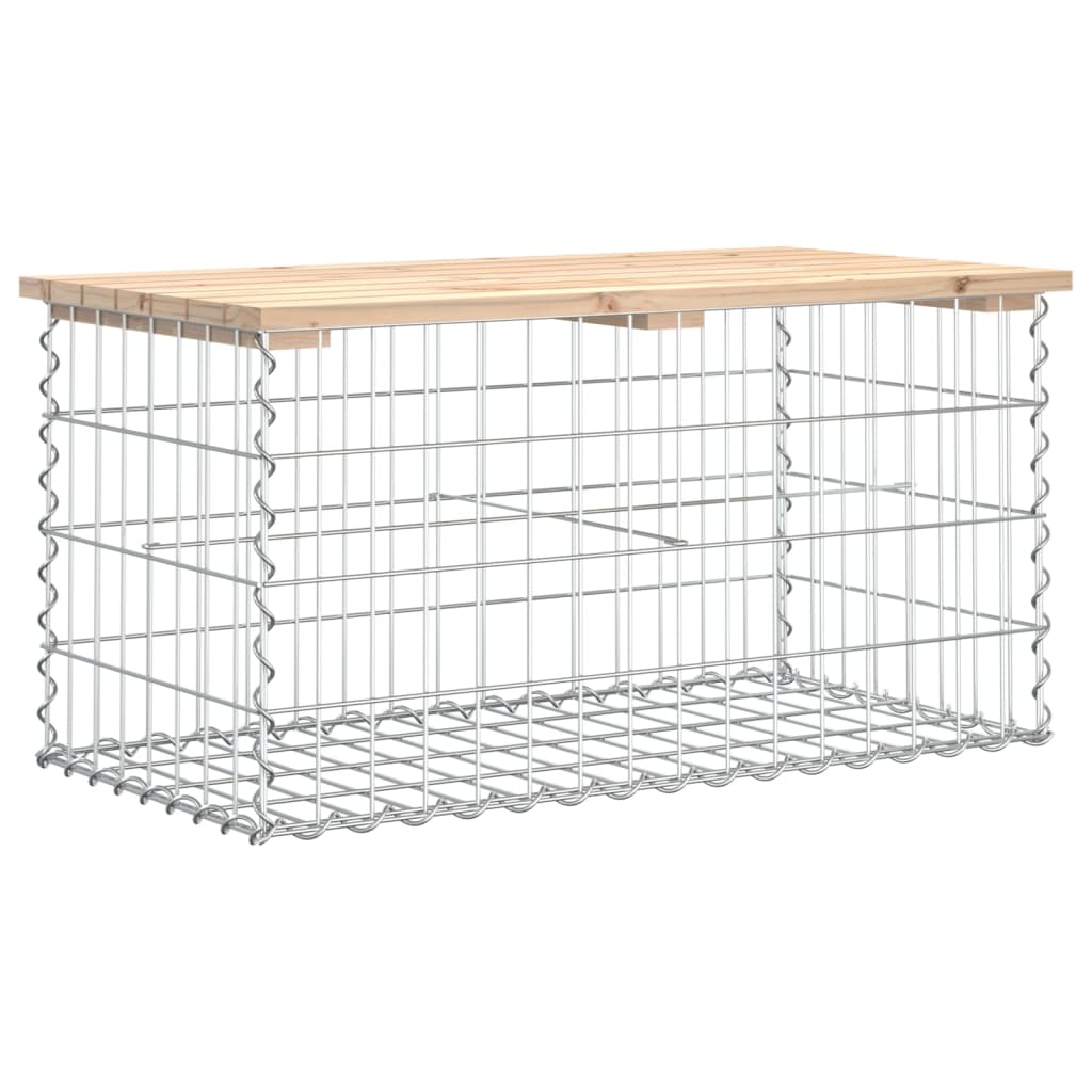Gartenbank aus Gabionen 83x44x42 cm Massivholz Kiefer - Pazzar.ch
