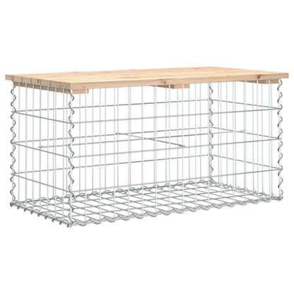 Gartenbank aus Gabionen 83x44x42 cm Massivholz Kiefer - Pazzar.ch