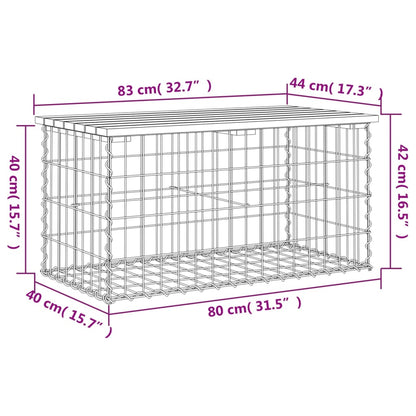 Gartenbank aus Gabionen 83x44x42 cm Massivholz Kiefer - Pazzar.ch