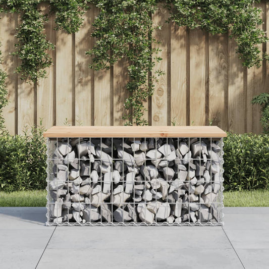 Gartenbank aus Gabionen 83x44x42 cm Massivholz Kiefer - Pazzar.ch