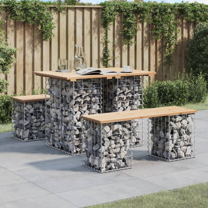 Gartenbank aus Gabionen 100x70x72 cm Massivholz Kiefer - Pazzar.ch