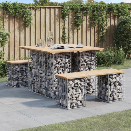 Gartenbank aus Gabionen 100x102x72 cm Massivholz Kiefer - Pazzar.ch