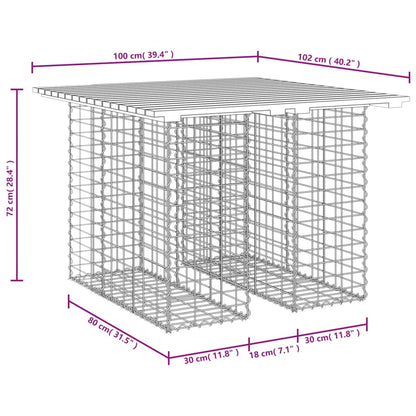 Gartenbank aus Gabionen 100x102x72 cm Kiefernholz Imprägniert - Pazzar.ch