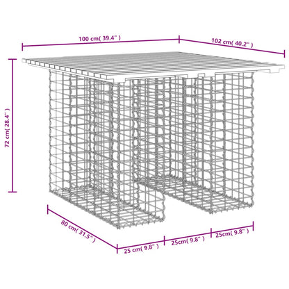 Gartenbank aus Gabionen 100x102x72 cm Massivholz Douglasie - Pazzar.ch
