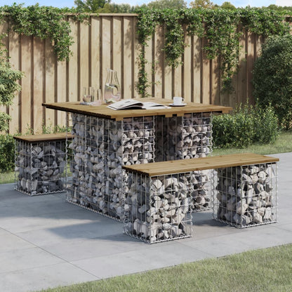 Gartenbank aus Gabionen 100x102x72 cm Kiefernholz Imprägniert - Pazzar.ch
