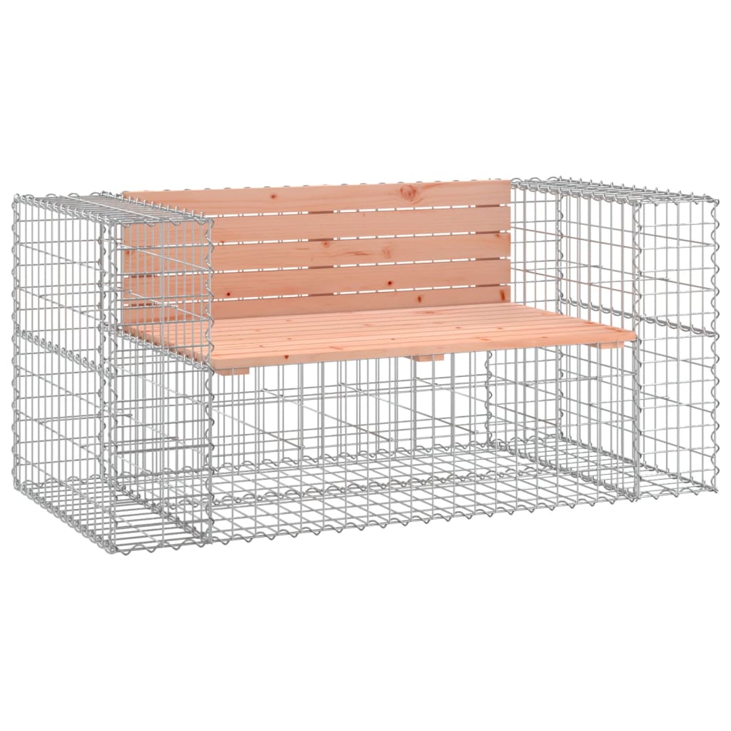 Gartenbank aus Gabionen 143x71x65,5 cm Massivholz Douglasie - Pazzar.ch