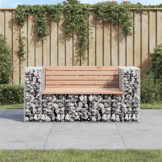 Gartenbank aus Gabionen 143x71x65,5 cm Massivholz Douglasie - Pazzar.ch
