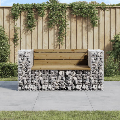 Gartenbank aus Gabionen 143x71x65,5 cm Kiefernholz Imprägniert - Pazzar.ch