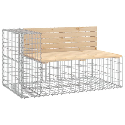 Gartenbank aus Gabionen 122x71x65,5 cm Massivholz Kiefer - Pazzar.ch