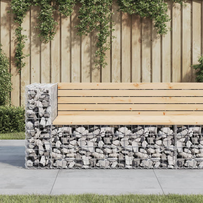 Gartenbank aus Gabionen 122x71x65,5 cm Massivholz Kiefer - Pazzar.ch