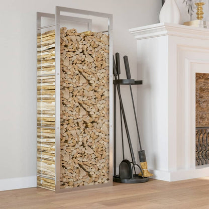 Brennholzregal 50x28x132 cm Edelstahl - Pazzar.ch