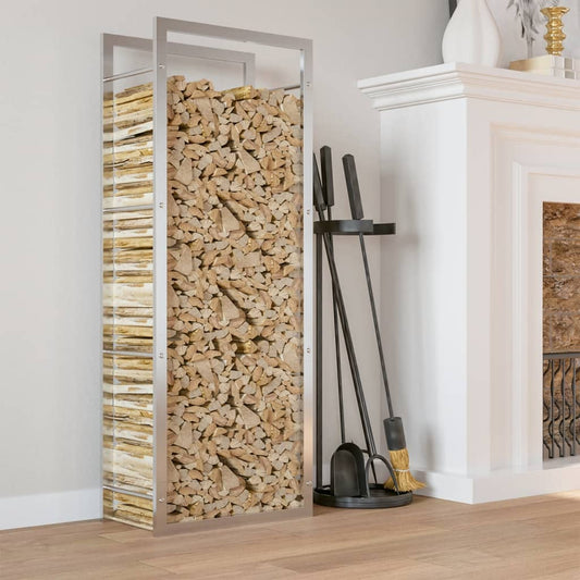 Brennholzregal 50x28x132 cm Edelstahl - Pazzar.ch