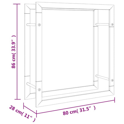 Brennholzregal 80x28x86 cm Edelstahl - Pazzar.ch