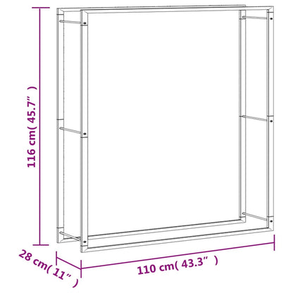 Brennholzregal 110x28x116 cm Edelstahl - Pazzar.ch