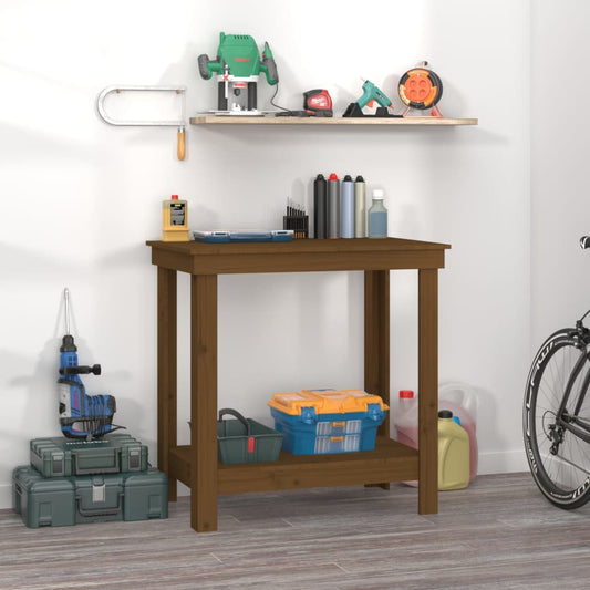 Werkbank Honigbraun 80x50x80 cm Massivholz Kiefer - Pazzar.ch