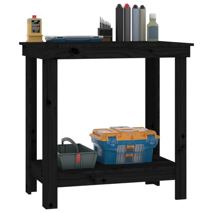 Werkbank Schwarz 80x50x80 cm Massivholz Kiefer - Pazzar.ch