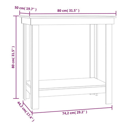 Werkbank Schwarz 80x50x80 cm Massivholz Kiefer - Pazzar.ch