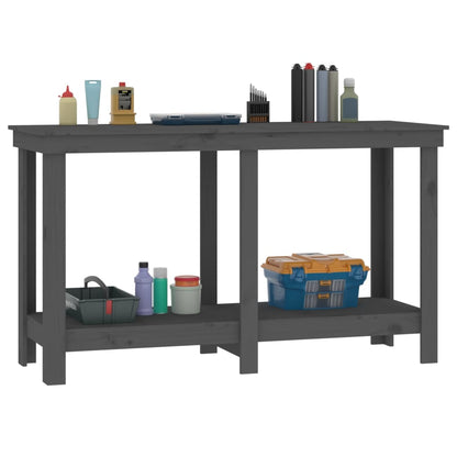 Werkbank Grau 140x50x80 cm Massivholz Kiefer - Pazzar.ch