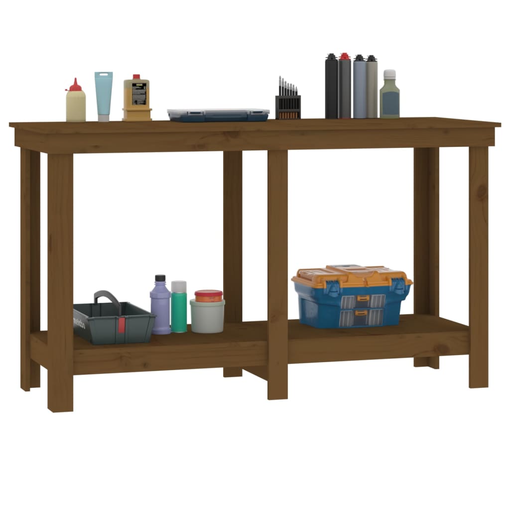 Werkbank Honigbraun 140x50x80 cm Massivholz Kiefer - Pazzar.ch
