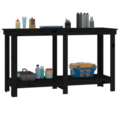 Werkbank Schwarz 140x50x80 cm Massivholz Kiefer - Pazzar.ch