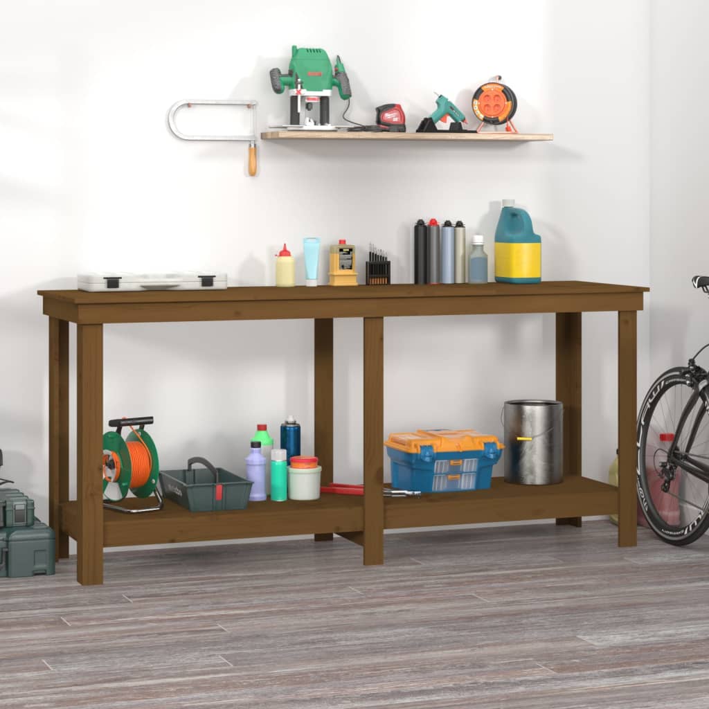 Werkbank Honigbraun 180x50x80 cm Massivholz Kiefer - Pazzar.ch