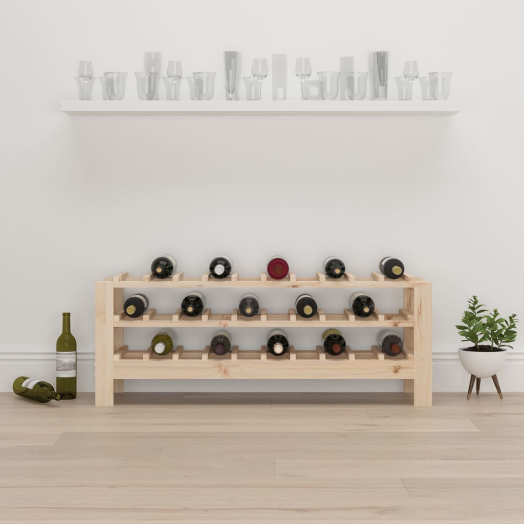 Weinregal 109,5x30x42 cm Massivholz Kiefer - Pazzar.ch