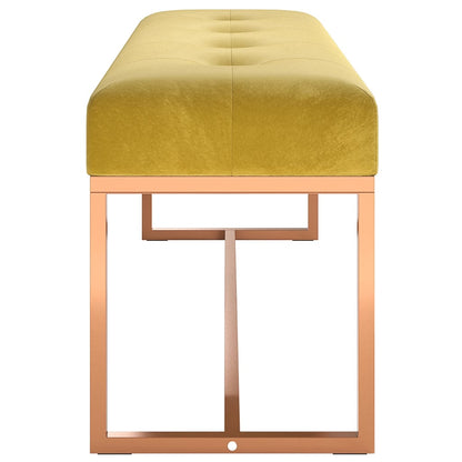 Sitzbank Senfgelb 110x36x45 cm Samt - Pazzar.ch