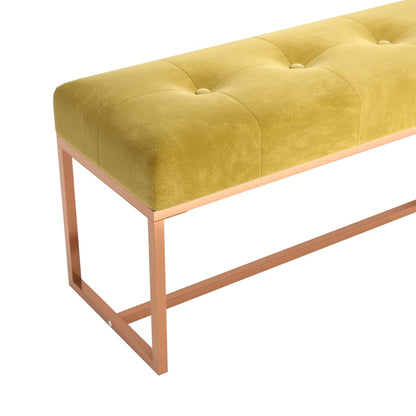 Sitzbank Senfgelb 110x36x45 cm Samt - Pazzar.ch