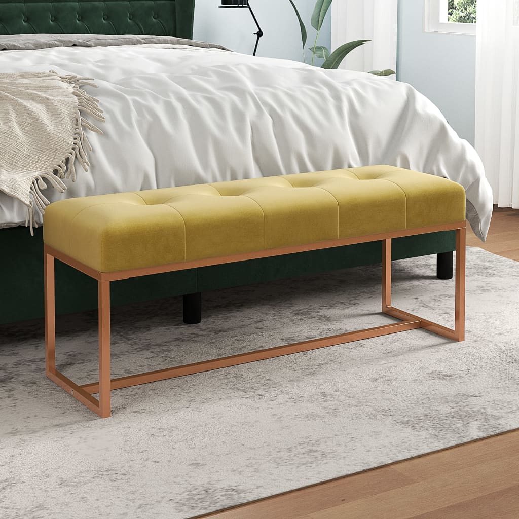 Sitzbank Senfgelb 110x36x45 cm Samt - Pazzar.ch