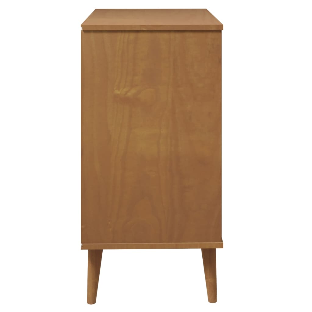 Schubladenschrank MOLDE Braun 80x40x80 cm Massivholz Kiefer - Pazzar.ch