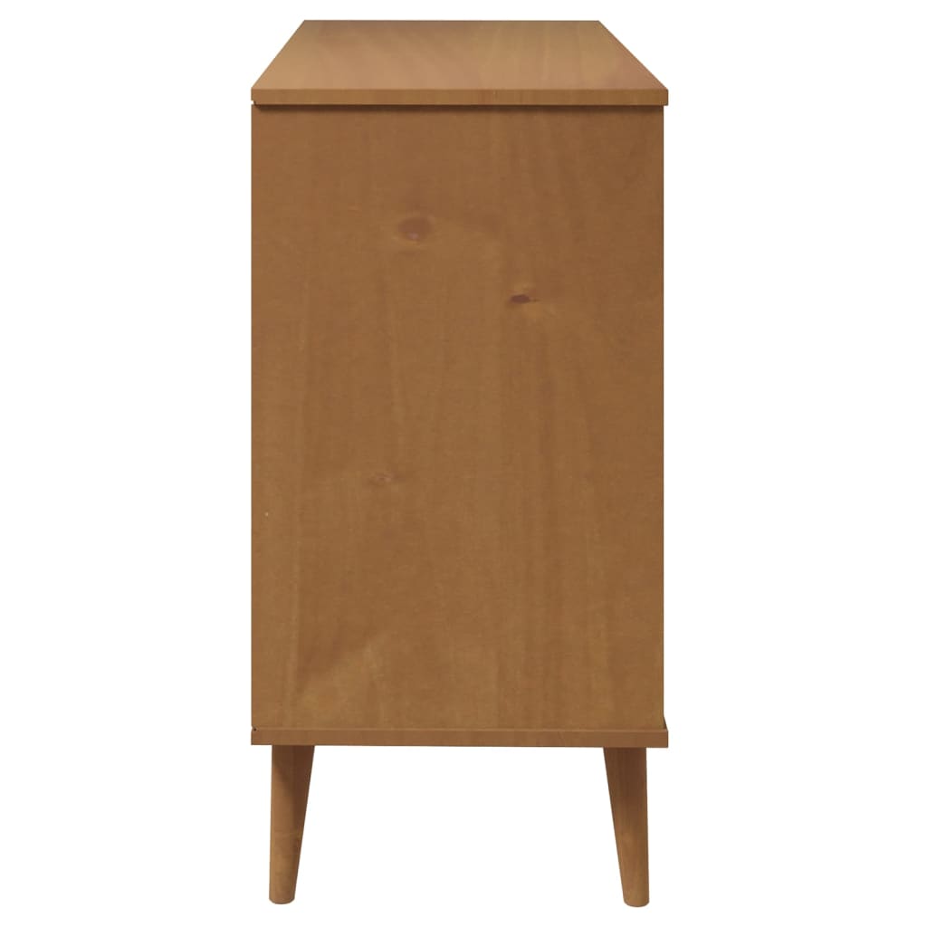 Schubladenschrank MOLDE Braun 113x40x80 cm Massivholz Kiefer - Pazzar.ch