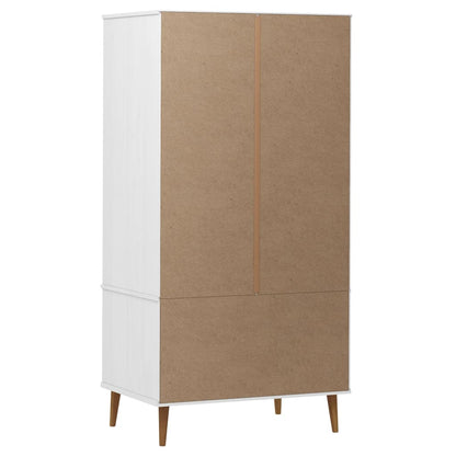 Kleiderschrank MOLDE Weiß 90x55x175 cm Massivholz Kiefer - Pazzar.ch