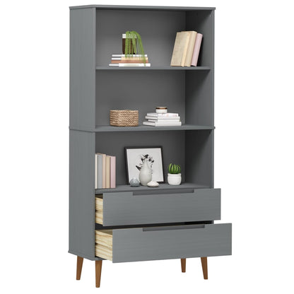 Bücherregal MOLDE Grau 85x35x170,5 cm Massivholz Kiefer - Pazzar.ch