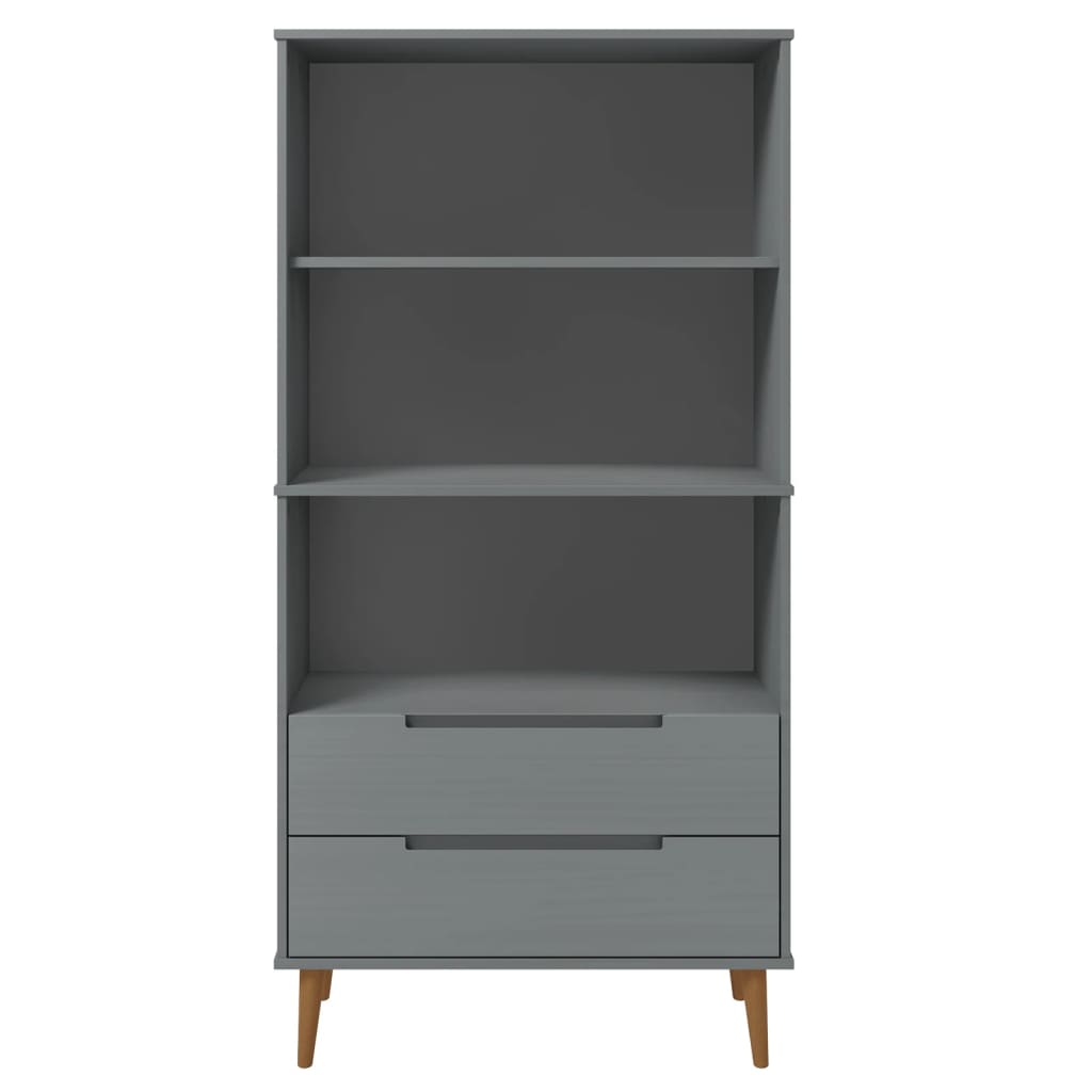 Bücherregal MOLDE Grau 85x35x170,5 cm Massivholz Kiefer - Pazzar.ch