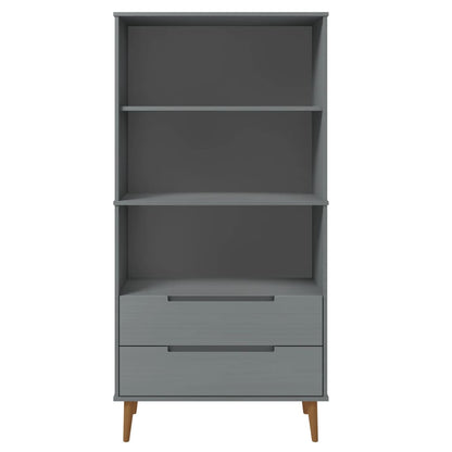Bücherregal MOLDE Grau 85x35x170,5 cm Massivholz Kiefer - Pazzar.ch