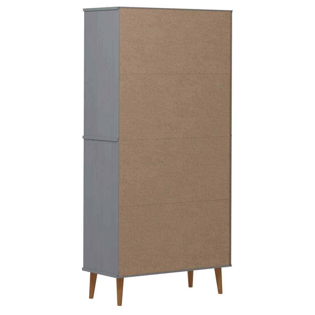 Bücherregal MOLDE Grau 85x35x170,5 cm Massivholz Kiefer - Pazzar.ch