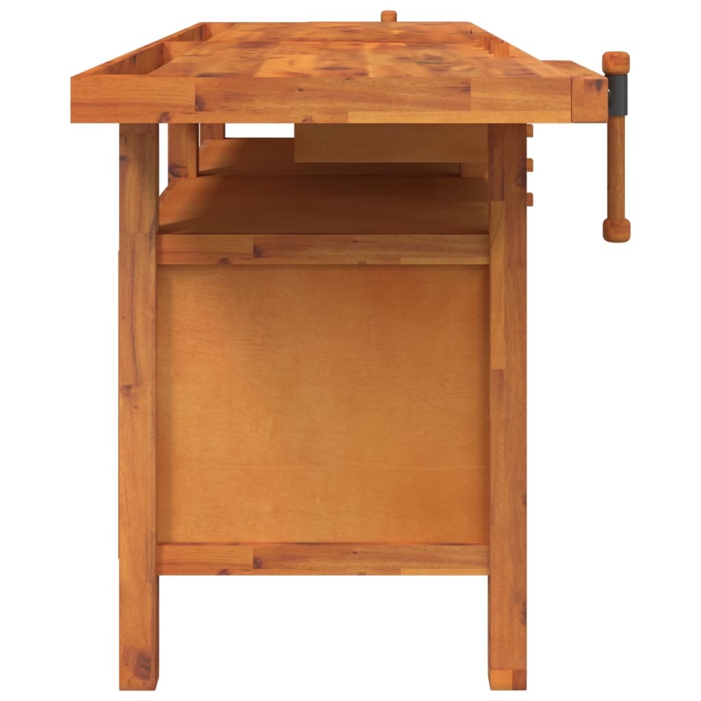 Werkbank mit Schubladen Schraubstöcken 192x62x83 cm Akazienholz - Pazzar.ch